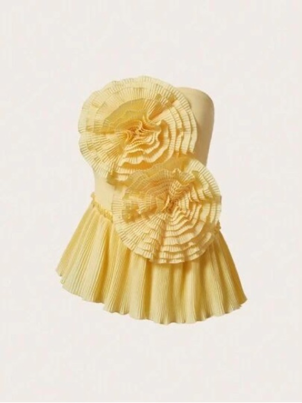 Girls Yellow Floral Pleated Dress